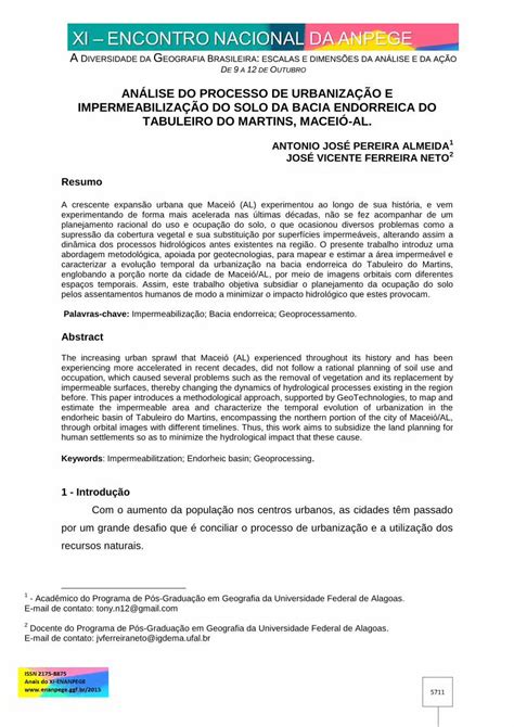 PDF ANÁLISE DO PROCESSO DE URBANIZAÇÃO E caracterizar a