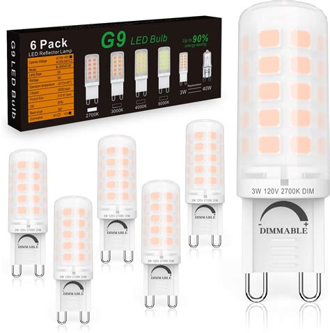 BAOMING G9 LED Bulb Dimmable 3W, 40 Watt T4 G9 Halogen Equivalent ...