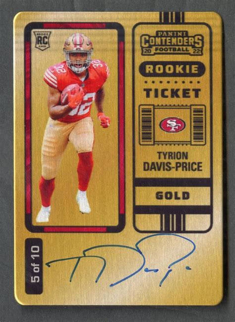 Tyrion Davis Price Contenders Rookie Ticket Auto Gold