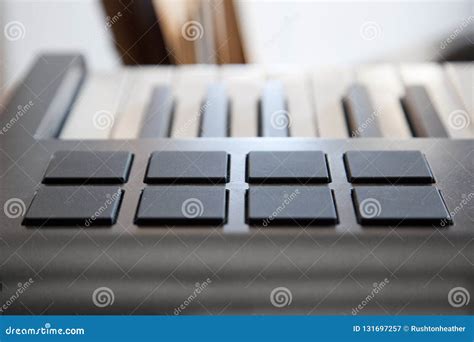 Pads on a Midi Keyboard stock image. Image of music - 131697257