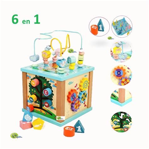 Cubo Madera Multifuncional Montessori Juguetes Did Cticos Iksa Shop