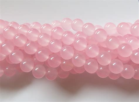 40pcs 10mm Round Gemstone Beads Malaysian Jade Baby Pink BeadsForEwe