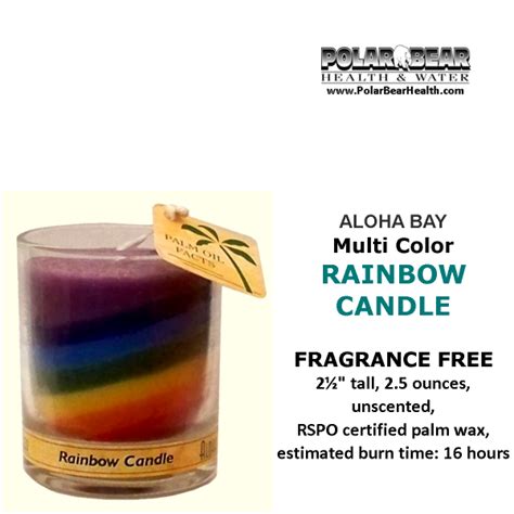 Rainbow Candle Palm Wax Unscented Aloha Bay Polar Bear Health Water