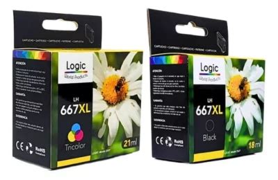 LOGIC Cartuchos 667 Alternativos XL Negro Y Colores 2 Uds Logic