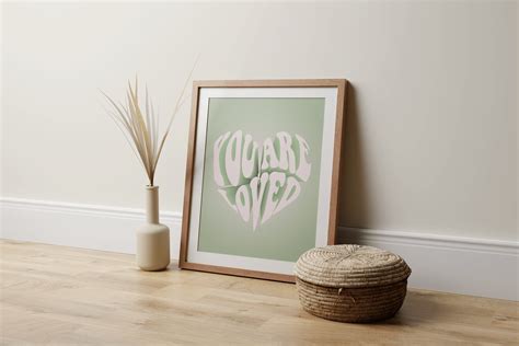 You Are Loved Wall Print Valentines Day 9 Prints Digital Download Print Retro Wall Decor