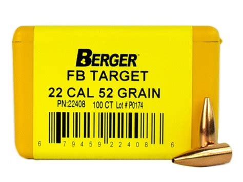 Berger Bullets Caliber Mm Diameter Gr Bt Target Hpbt