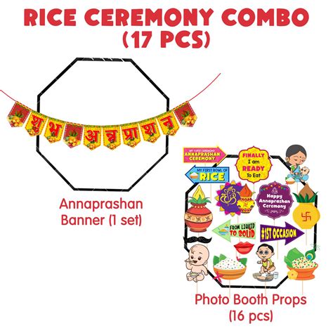 Annaprasanam Photo Booth Props With Bunting Banner Hindi Font Shubh