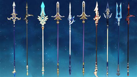 3D Model 50 Genshin Impact Inspired Spear 3D Models VR AR Low Poly