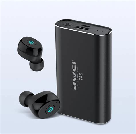 AWEI T85 TWS Wireless Earbuds Bluetooth 5 0 1800mAh Power Bank With