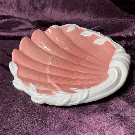 Fitz And Floyd Pink Coral Sea Shell Nautical Ocean Decor Vintage