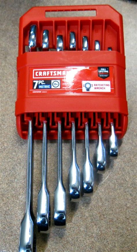 Craftsman Cmmt87019 7 Piece Metric Ratcheting Wrench Set Handled Never Used Ebay