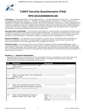 TxDOT Ination Security Risk And Authorization Doc Template