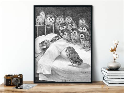 Cat S Nightmare By Louis Wain 1890 Vintage Giclee Art Print Wall Art