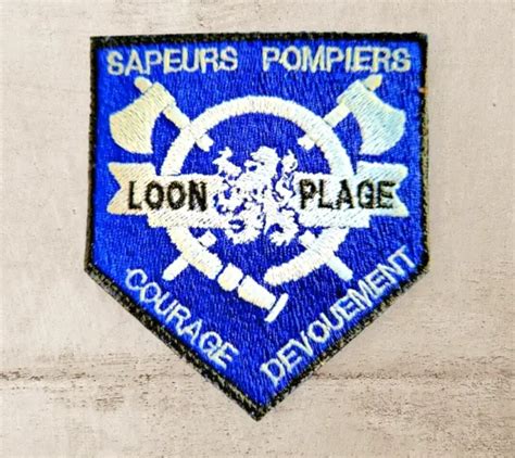 ANCIEN ÉCUSSON POMPIER CIS Loon Plage SDIS 59 Nord Sécurité Civile