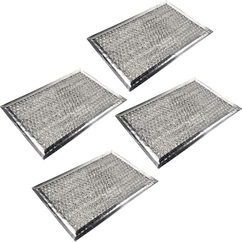 HQRP 4 Pack Microwave Oven Hood Aluminum Mesh Grease Filter Compatible