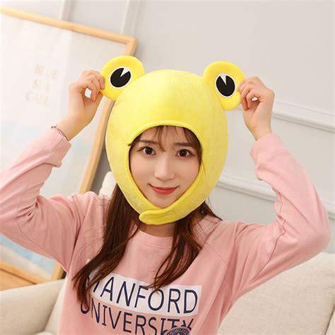 Fridja Cartoon Funny Adorable Plush Frog Hat Cosplay Costume Dress Up