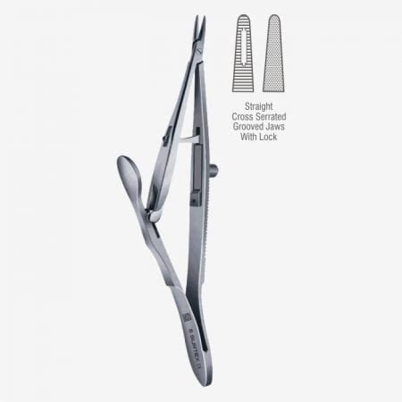 Kalt Micro Needle Holders Serrated Jaws With A Long Groove