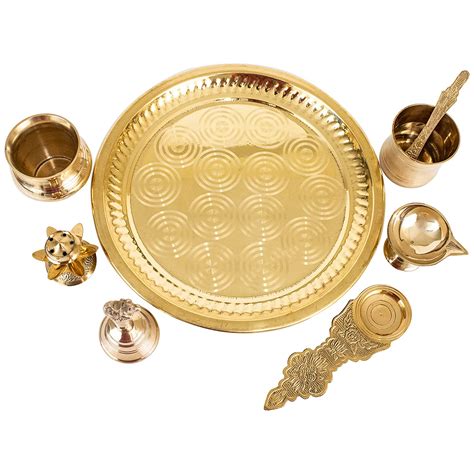 Spillbox Traditional Handcrafted Brass Puja Pooja Thaliaarti Bartan