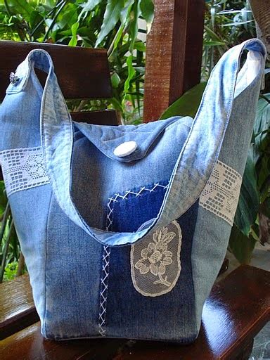 Bolsa Feita De Retalhos De Jeans