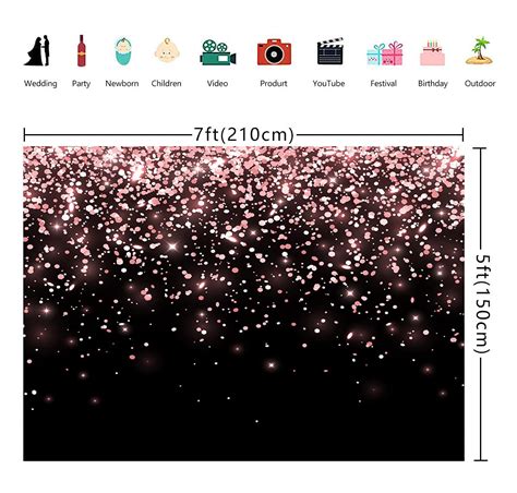 Buy Woalda 7x5ft Rose Gold And Black Backdrop Pink Bokeh Backdrop Black And Rose Gold Backdrop