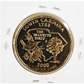 D South Carolina Commemorative Quarter Layered K Gold Property