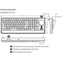 Perixx Periboard Wired Mechanical Trackball Keyboard With Hubs