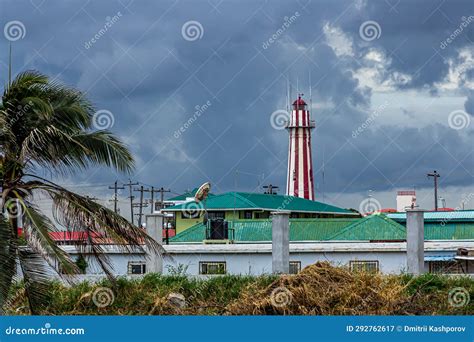 View Of The Old Stone Lighthouse Tower In Georgetown Guyana Stock