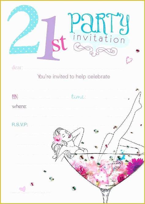 Free Printable 21st Birthday Invitations