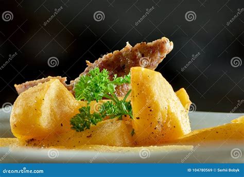 Delicious Food On The Wooden Table Stock Image Image Of Chop