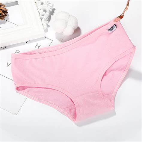 Women S Panties Solid Cotton Mid Rise Underwear Lingerie Female