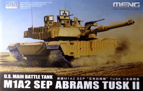 MENG 72 003 1 72 M1A2 SEP Abrams TUSK II US Main Battle Tank EUR 12