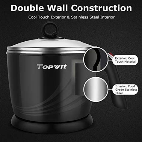 Topwit Electric Hot Pot Mini 1 2 Liter Electric Cooker Noodles Cooker