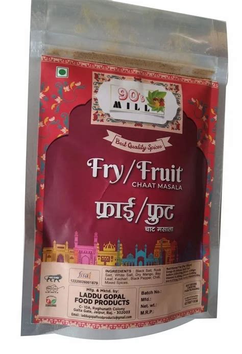 90 S Mill Fry Fruit Chaat Masala Packaging Size 100 G Packaging Type