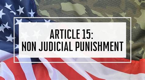 Article 15 Non Judicial Punishment