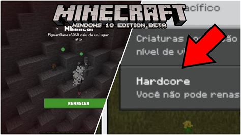 Nova AtualizaÇÃo Do Minecraft Bedrock Edtition Com O Novo Modo Hardcore