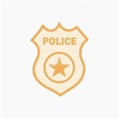 ilustracao  distintivo da policia vetor premium