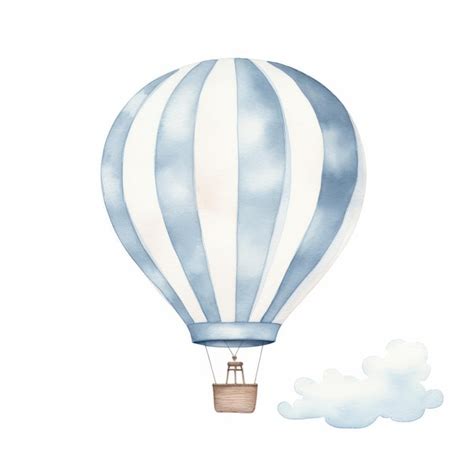 Premium AI Image Minimal Watercolor Hot Air Balloon Blanket Print