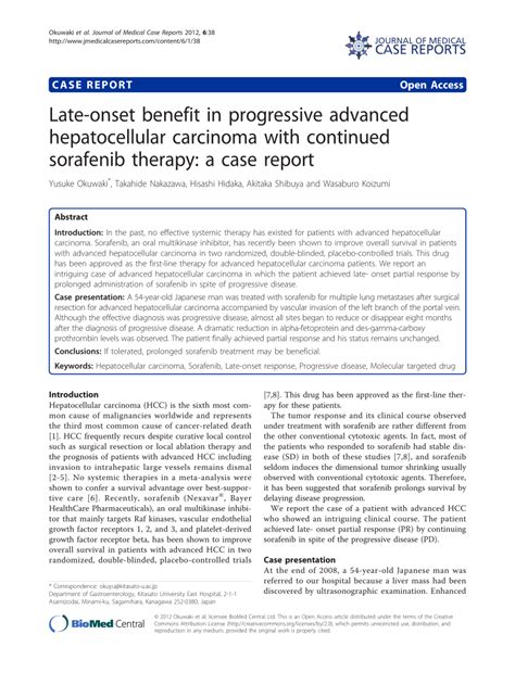 Pdf Late Onset Benefit In Progressive Advanced Hepatocellular Carcinoma With Continued