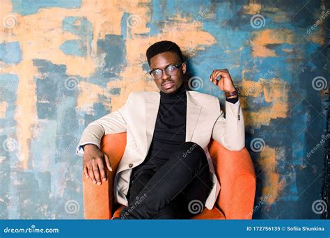 Portrait Of A Young Handsome African American Man In An Elegant Suit