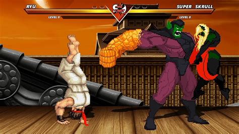 Ryu Vs Super Skrull High Level Awesome Fight Youtube