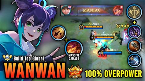 MANIAC WANWAN BEST BUILD 2023 TOP GLOBAL WANWAN GAMEPLAY MOBILE