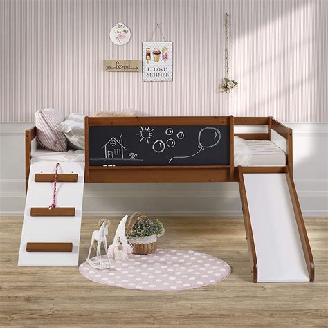 Donco Kids Art & Play Novelty Twin Espresso Junior Low Loft Bed, Twin ...