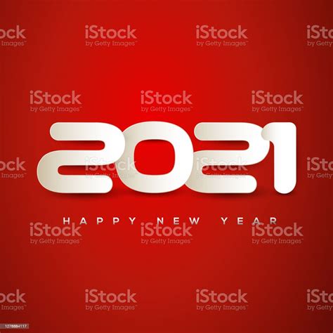 Numbers 2021c Wish New Year On Red Background Stock Illustration Download Image Now 2020