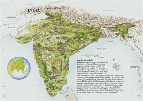 Bill Donohoe - Illustrator - India Relief Map