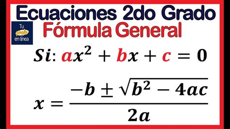 Ecuaciones De Segundo Grado Formula General Ejemplos Nuevo Ejemplo ...