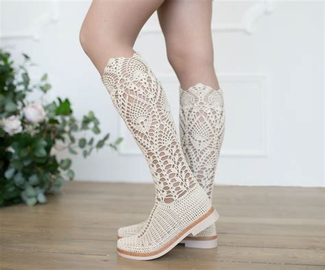 Crochet boots | Women's lace up boots, Crochet boots, Summer boots