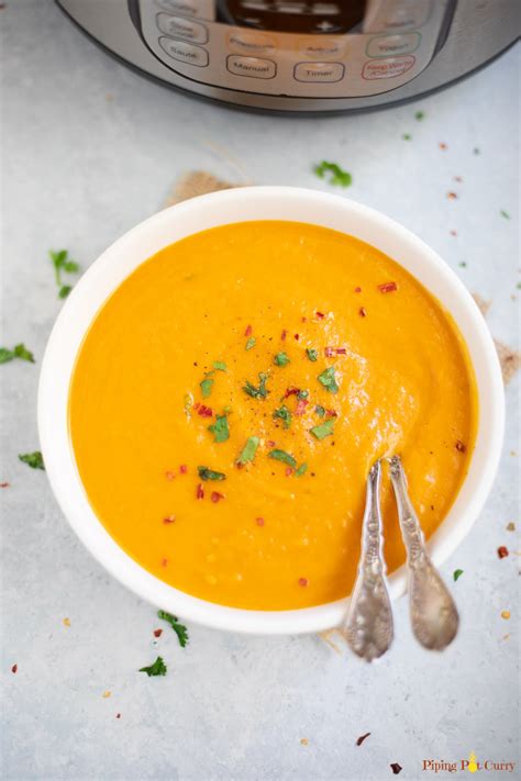 Easy Instant Pot Carrot Soup with Ginger & Coconut Milk - Piping Pot Curry