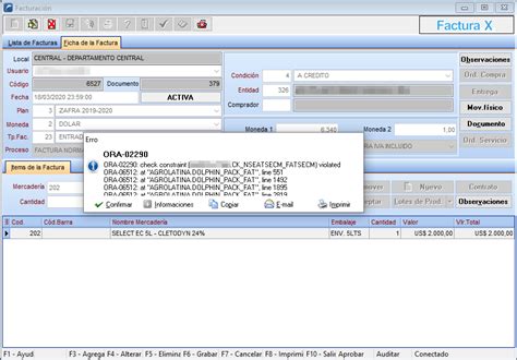 Ora Check Constraint En Facturación Datapar Sa