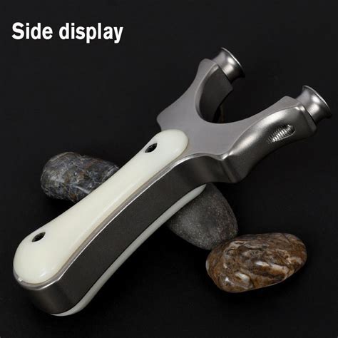 Titanium Alloy Slingshot With Flat Rubber Band High Precision Removable