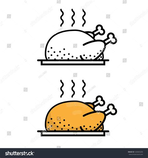 Cooked Chicken Vector Stock Vector (Royalty Free) 528465250 | Shutterstock